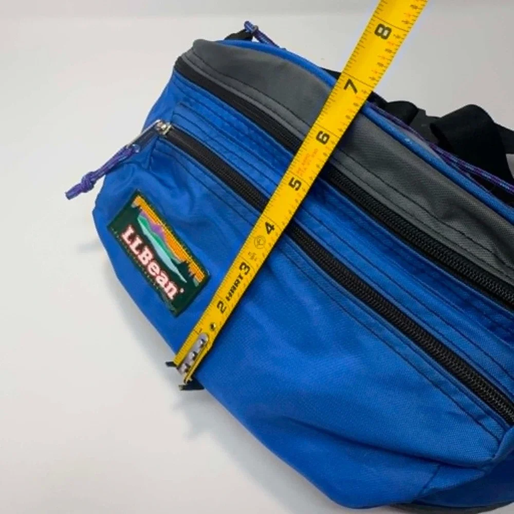 VTG LL Bean Waist Pack Blue Gray Purple Gorpcore Hiking Deluxe Medium Fanny Pack